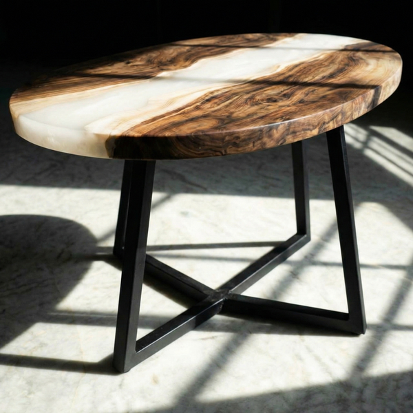 Стол из ореха с перламутровой смолой