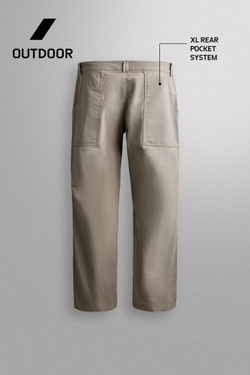 ZARA БРЮКИ TAPERED FIT ДЛЯ СКАЛОЛАЗАНИЯ, ЦВЕТ СЛОНОВОЙ КОСТИ