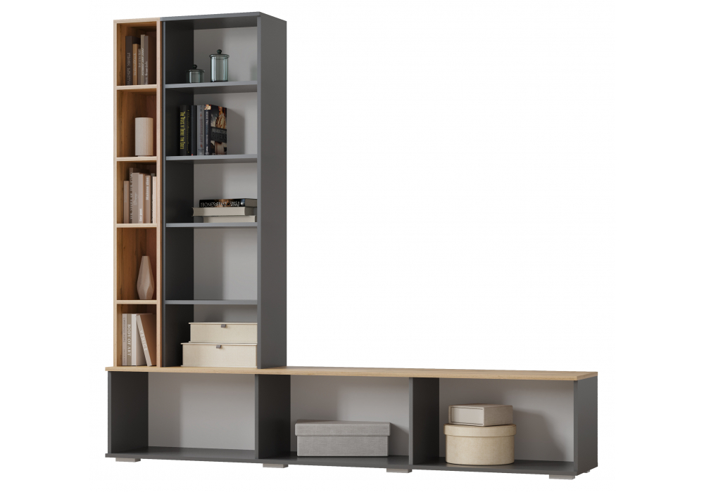 Готовая гостиная Woodville Филеста графит, дуб вотан комплектация 2