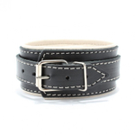 Черный ошейник с бежевым подкладом (Цвет: черный с бежевым)