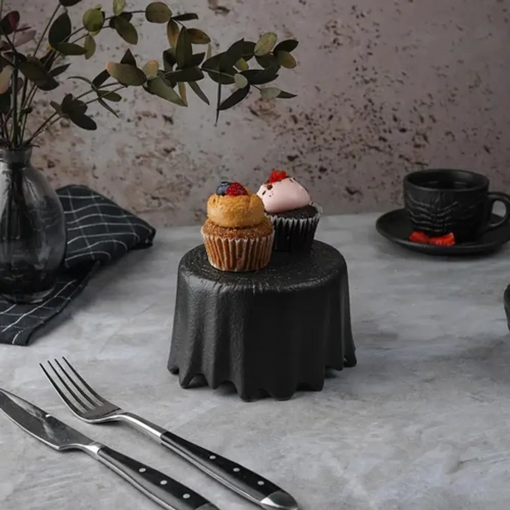 Блюдо круглое для подачи d 12 см h7 см Black Raw Wood P.L. Proff Cuisine [6]