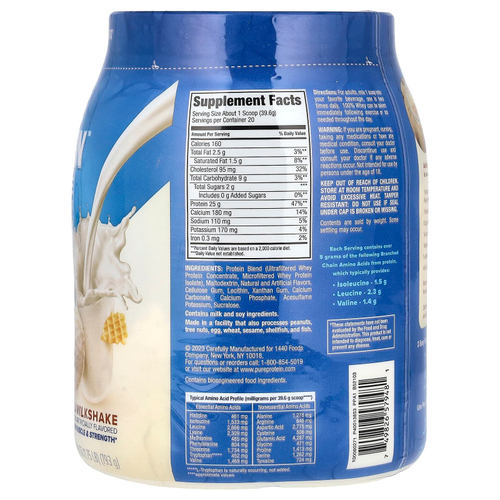 Pure Protein, 100% сывороточный протеин, со вкусом ванильного молочного коктейля, 793 г (1,75 фунта)