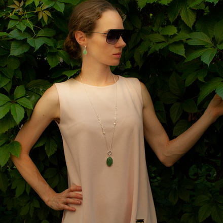 Колье Fiore Luna GREEN AVENTURINE LN5155 G/S