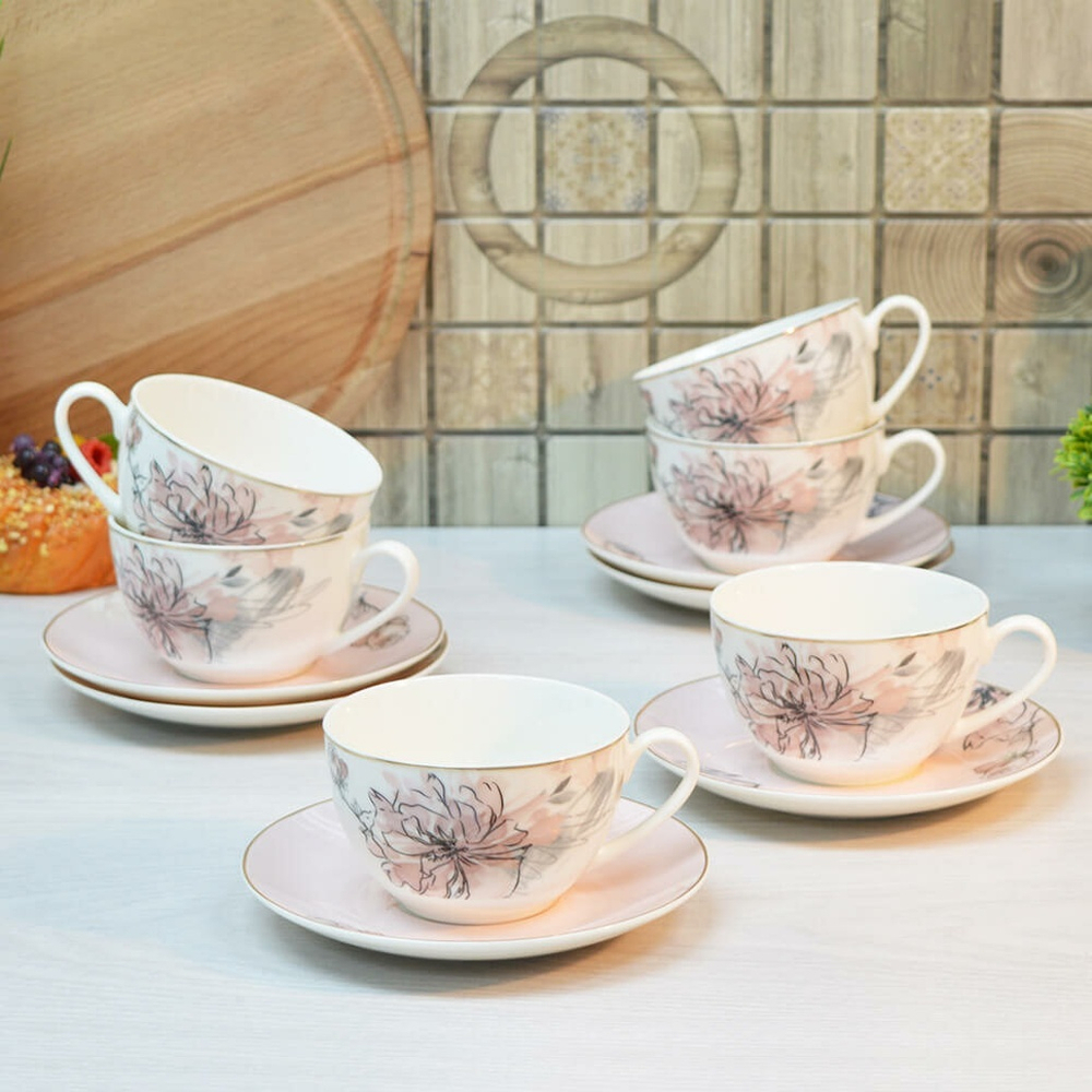 Чайный набор 12 предметов 280мл "Розали", Jewel