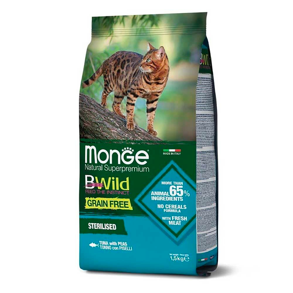 Monge Bwild корм для кошек стерилизованных с тунцом (беззерновой) (Sterilised)