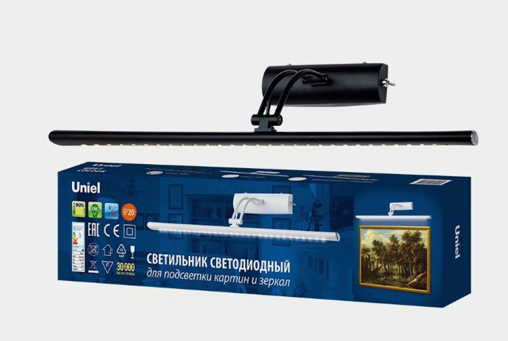 Светильник светодиодный для подсветки картин и зеркал ULT-F34-7W/4000K IP20 черный Uniel UL-00006903