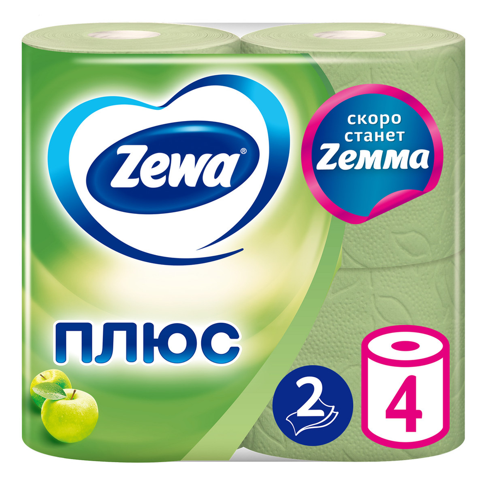 Zewa Плюс Туалетная бумага Яблоко 2сл 4шт