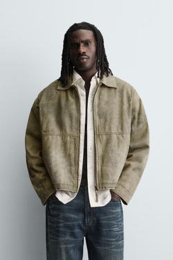 ZARA КУРТКА СВОБОДНОГО КРОЯ С АБСТРАКТНЫМ ПРИНТОМ, РАЗНОЦВЕТНЫЙ