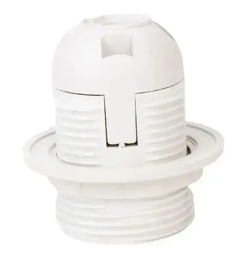 Патрон для лампы E27 пластиковый с кольцом