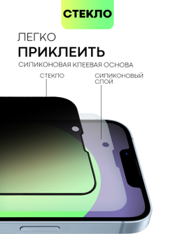 Набор стекол антишпион BROSCORP для Apple iPhone 14 (арт. IP14-FSP-GLASS-SPY-SET2)