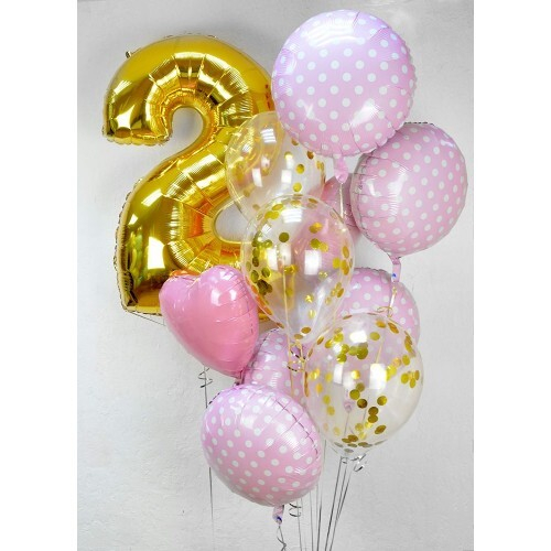 Букет шаров С Цифрой 2