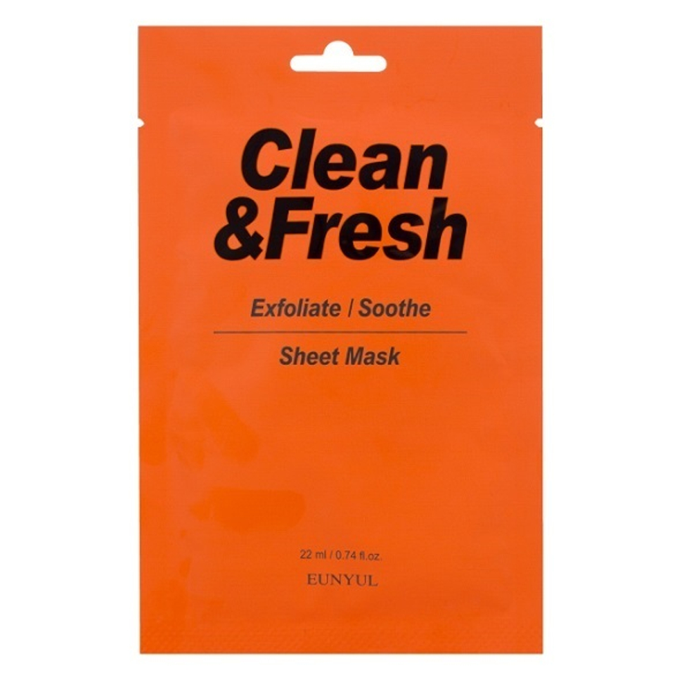 Маска тканевая для гладкости и регенерации кожи Eunyul Clean&Fresh Exfoliate Soothe Sheet Mask