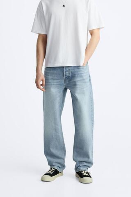 ZARA ДЖИНСЫ STRAIGHT-LEG, ВЫЦВЕТШИЙ СИНИЙ