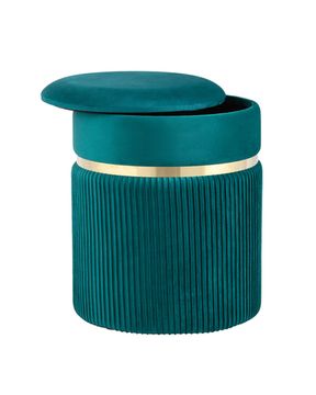 Пуф Миранда с ящиком велюр бирюзовый