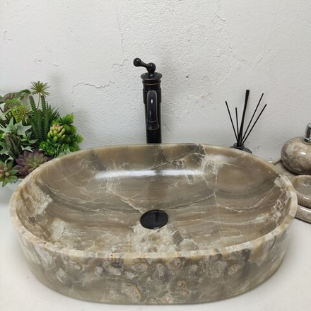 Раковина из оникса Oval Grey Big OY-61657 60*40*14