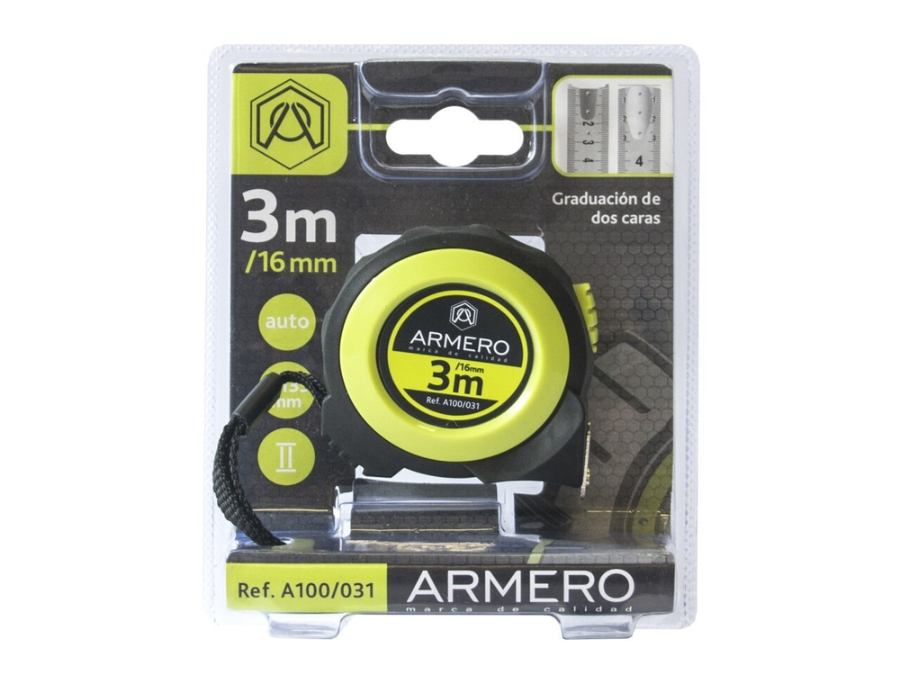 Рулетка Armero A100/031 с автоблокировкой, 3м/16мм