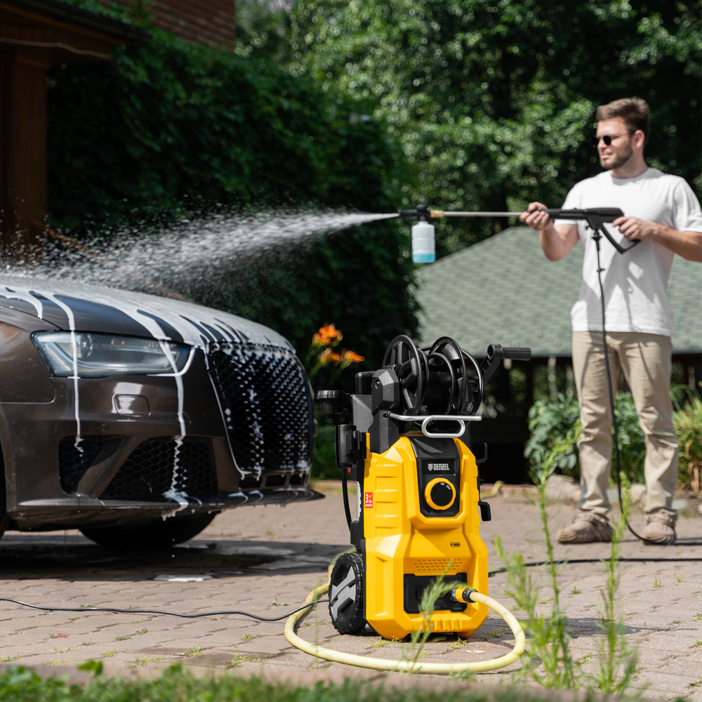 Моечная машина высокого давления R-180iD, 2000 Вт, 180 бар, 420 л/ч, асинх. двиг., бараб.// Denzel
