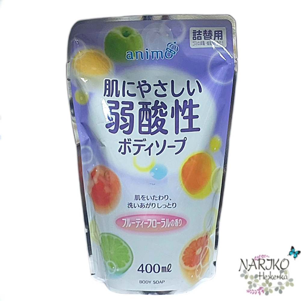 Жидкое мыло для тело слабокислотное Rocket Soap Amino Fruity Floral с фруктово-цветочным ароматом, мягкая упаковка 400 мл.