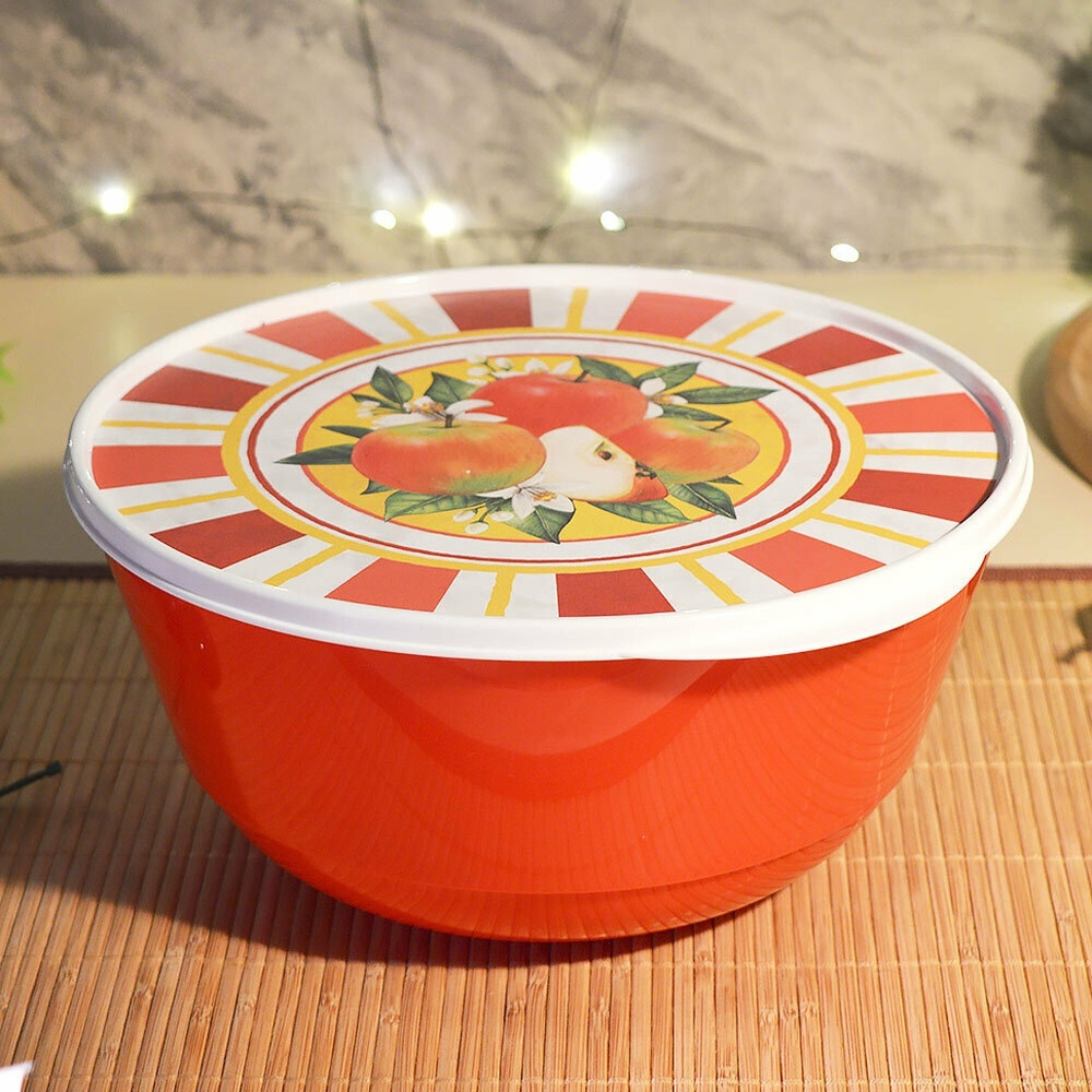 Миска 3л с крышкой "Bergamo. Сицилия", цвет красный