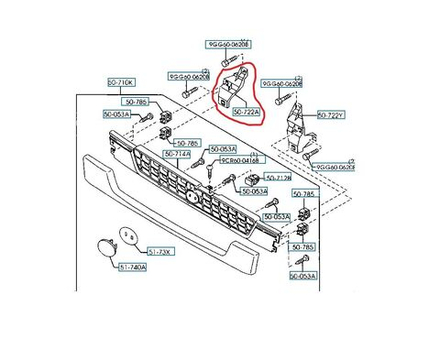 Кронштейн решетки радиатора MAZDA Demio D201-50-716B 50-722A