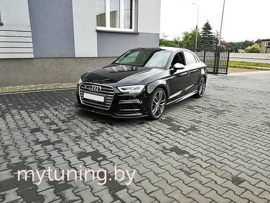 Сплиттер бампера переднего V.1 для AUDI A3 8V S-Line / S3 8V рестайлинг (17-...)
