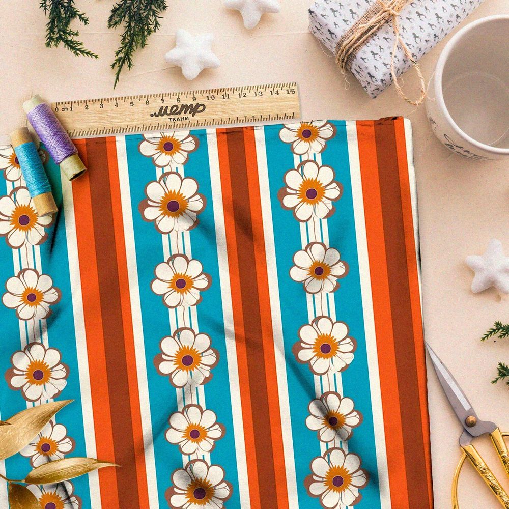 Ткань премиум сатин эклектичные перемены стилей