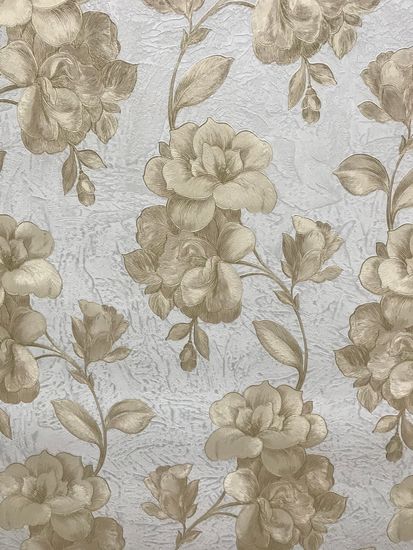 ОБОИ ART винил комп. на флизе 1,06х10м CAMELIA золото на бел 46-096-01