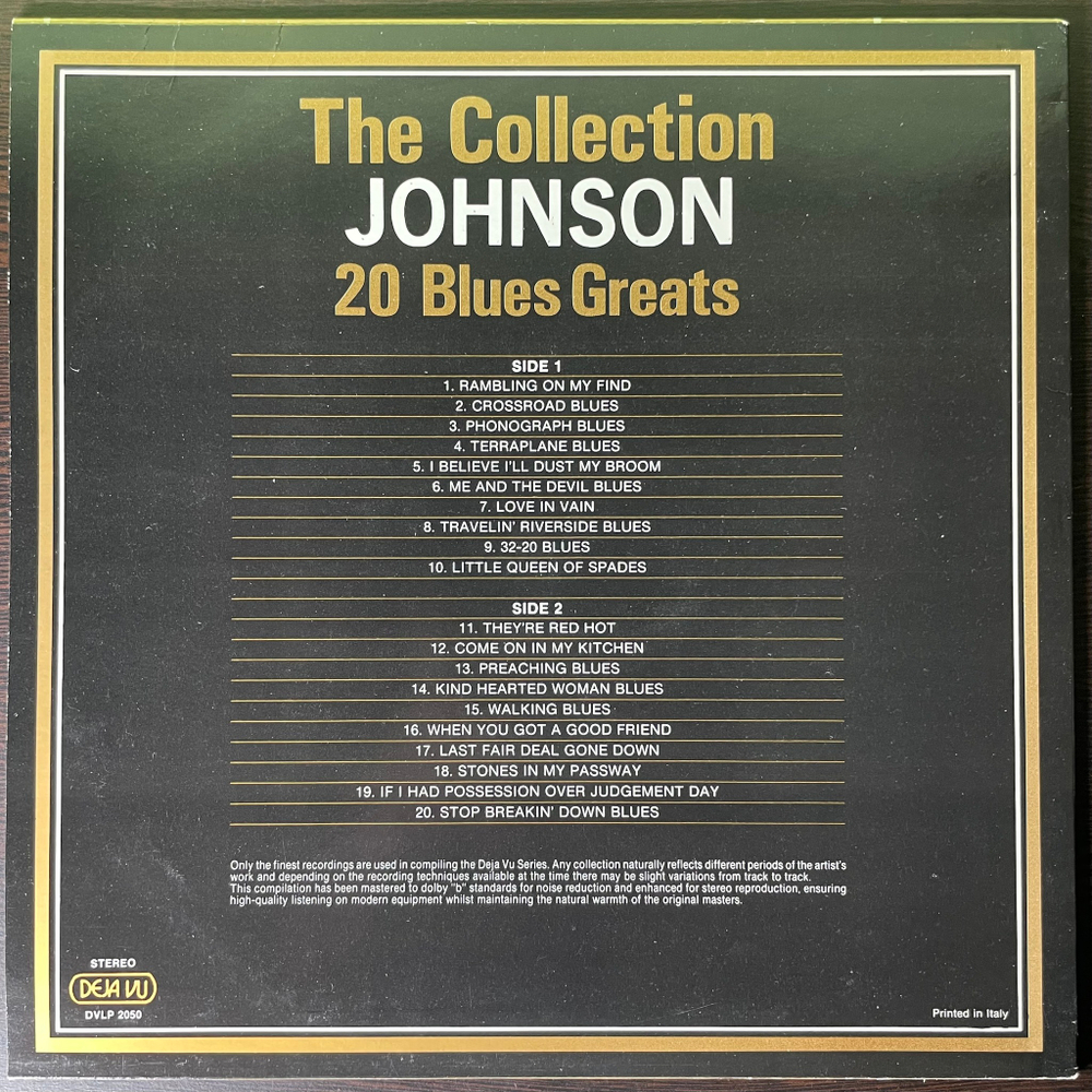 Robert Johnson ‎– 20 Blues Greats (Италия 1985г.)