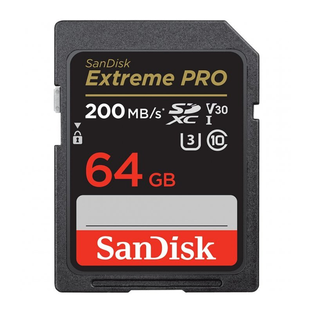 Карта памяти SanDisk Extreme Pro SDXC UHS-I Class 3 V30 200/90 MB/s 64GB