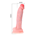 Телесный фаллоимитатор-гигант 34см на присоске Baile Super Braver BW-008075NG