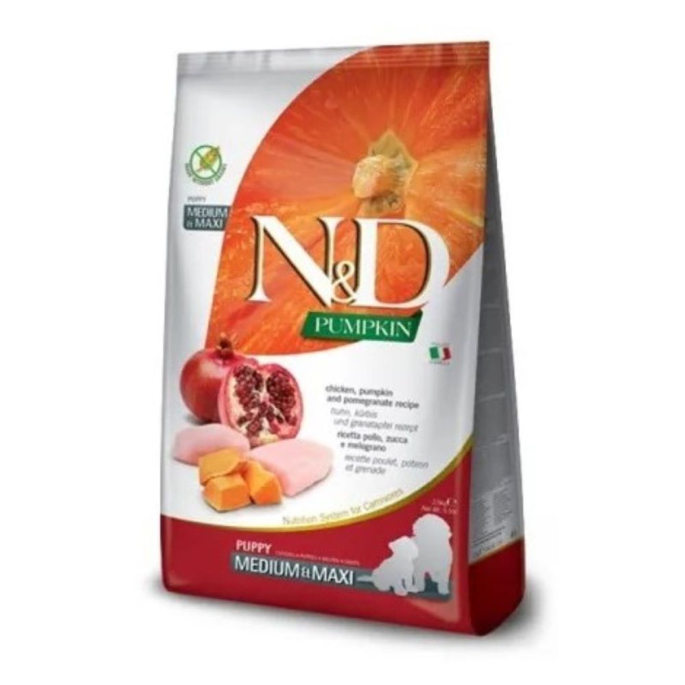 Farmina N&amp;D GF PUMPKIN д/щ MEDIUM/MAXI курица с гранатом и тыквой 2,5 кг СРОК 21.11.26