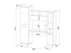 Комплекс "Миллениум" (ясень шимо темный/ясень шимо светлый), ЛДСП 16 мм, Мебельсон, г. Ижевск