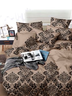 Постельное белье полисатин Simple House "Акант" 2-спальное Наволочка 50х70 см 2 шт Простынь на резинке 160x200 см Пододеяльник 175x215 см