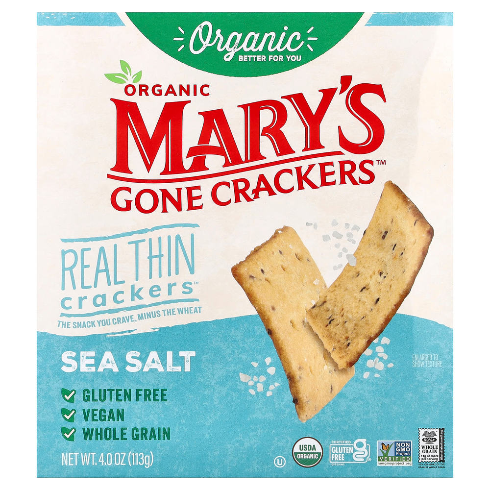 Mary's Gone Crackers, Organic Real Thin Crackers™, морская соль, 113 г (4 унции)