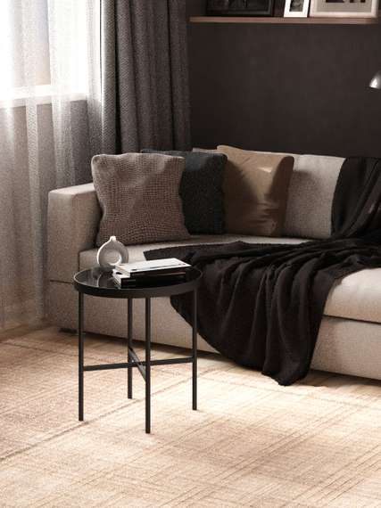 Стол журнальный МеталлАрт М011 стемалит черный/черный