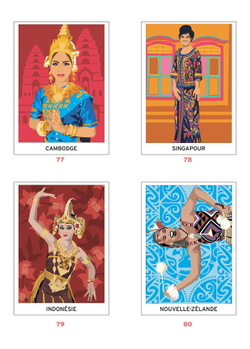 Hachette  раскраска по номерам  Coloriages mystères - Costumes du monde