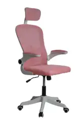 Кресло офисное Gramber С09 Сетка розовая/Ткань розовая/Белый
