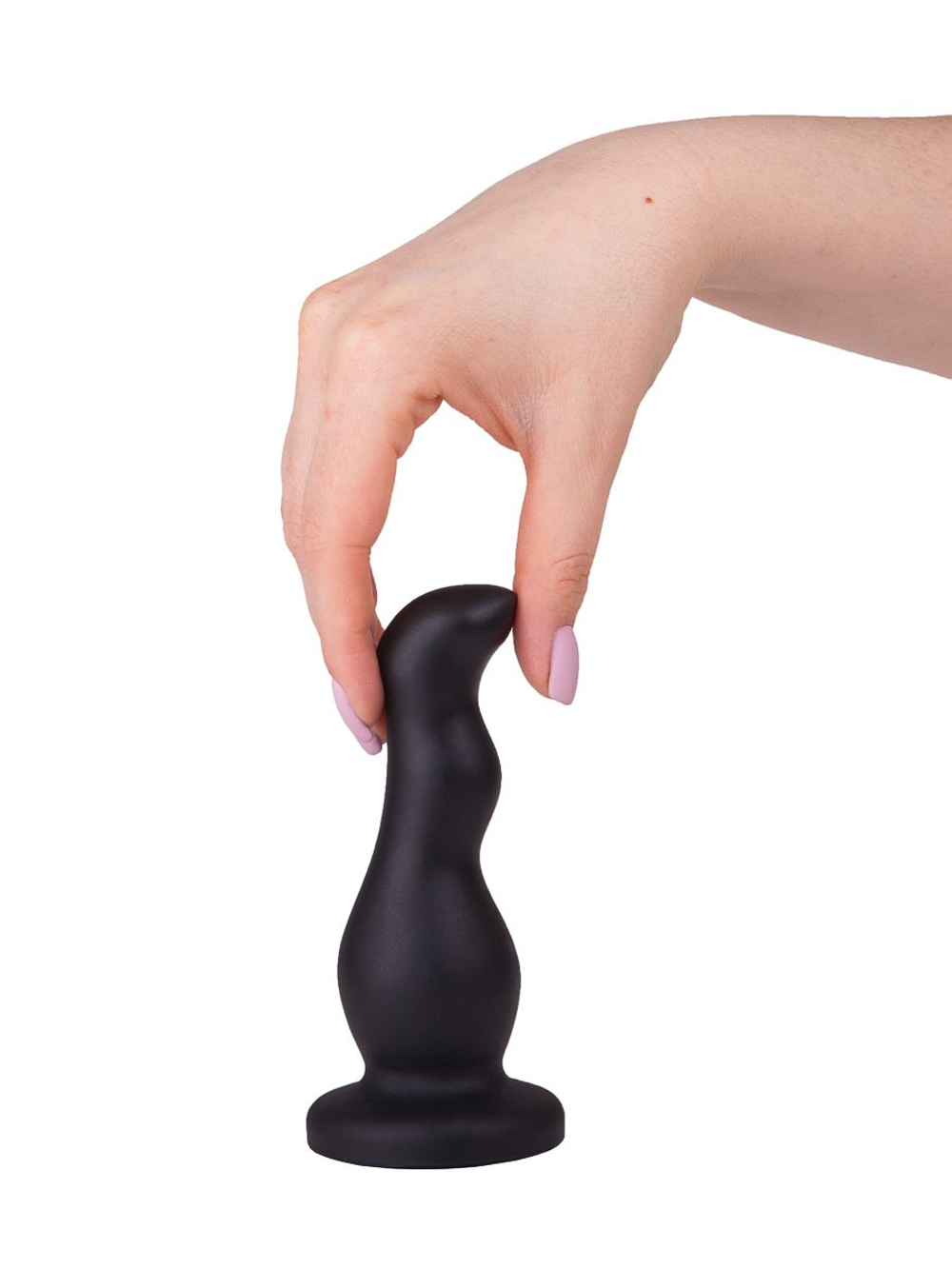 Чёрный анальный стимулятор для массажа простаты - 16,5 см.