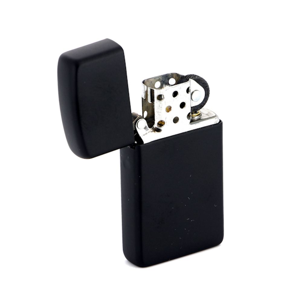 Зажигалка ZIPPO Slim Black Matte латунь и порошковое покрытие (1618)