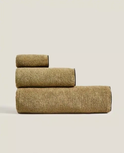 ZARA HOME ХЛОПКОВОЕ ПОЛОТЕНЦЕ С ОВЕРЛОКОМ