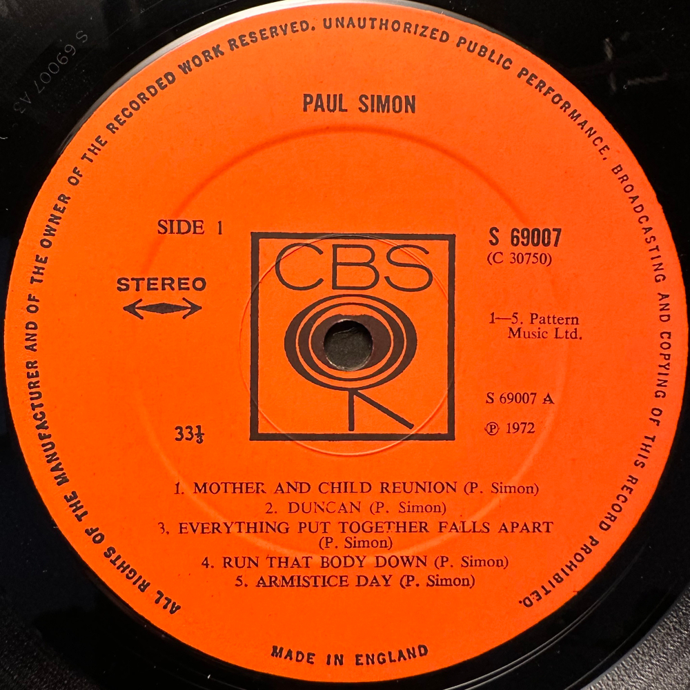 Paul Simon - Paul Simon (Англия 1972г.)