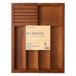Органайзер для столовых приборов с держателем для ножей раздвижной bambox, 32,5х43 см