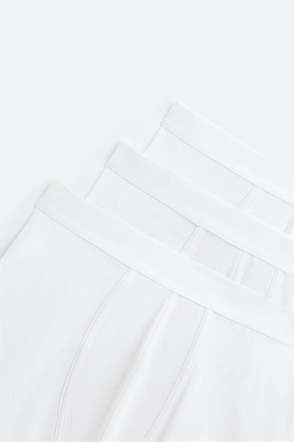 ZARA НАБОР ИЗ ТРЕХ БАЗОВЫХ ТРУСОВ-БОКСЕРОВ, БЕЛЫЙ