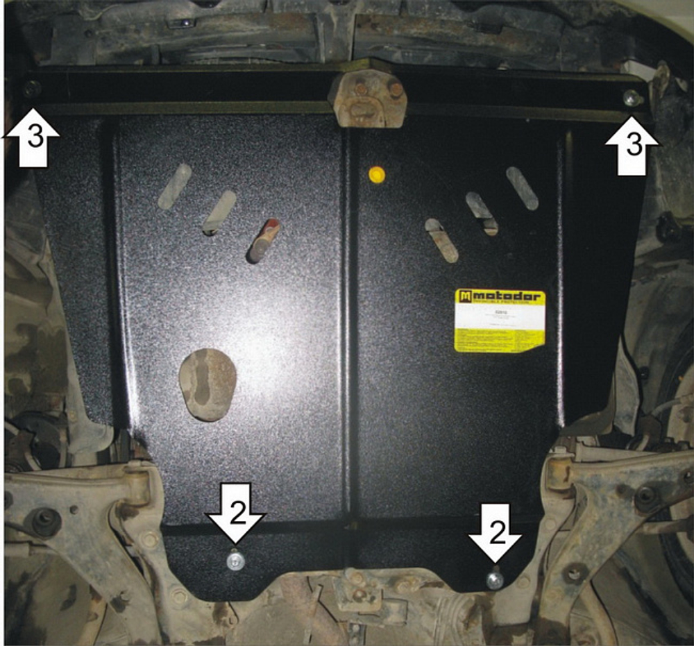 Защита картера Двигателя, КПП. 2 мм, Сталь. для Toyota Corolla 1995-2000, Toyota Sprinter Carib 1995-2001 MOTODOR.02510