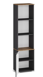 Стеллаж Салерно 1 (МДФ) SF-019 Графит Серый графит 0162 РЕ 49*36*190 см, Серый   Фиеста
