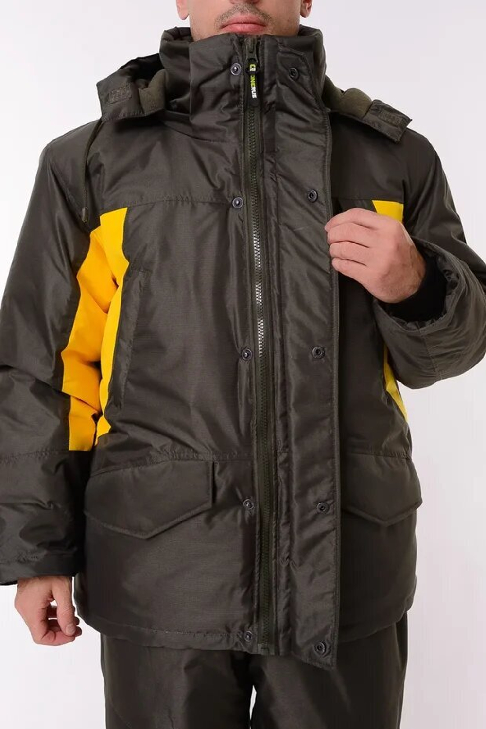 Зимний мужской костюм Onerus Фишер -45 (Таслан) Зеленый/Желтый