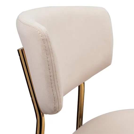 Стул полубарный Elle кремовый с золотыми ножками