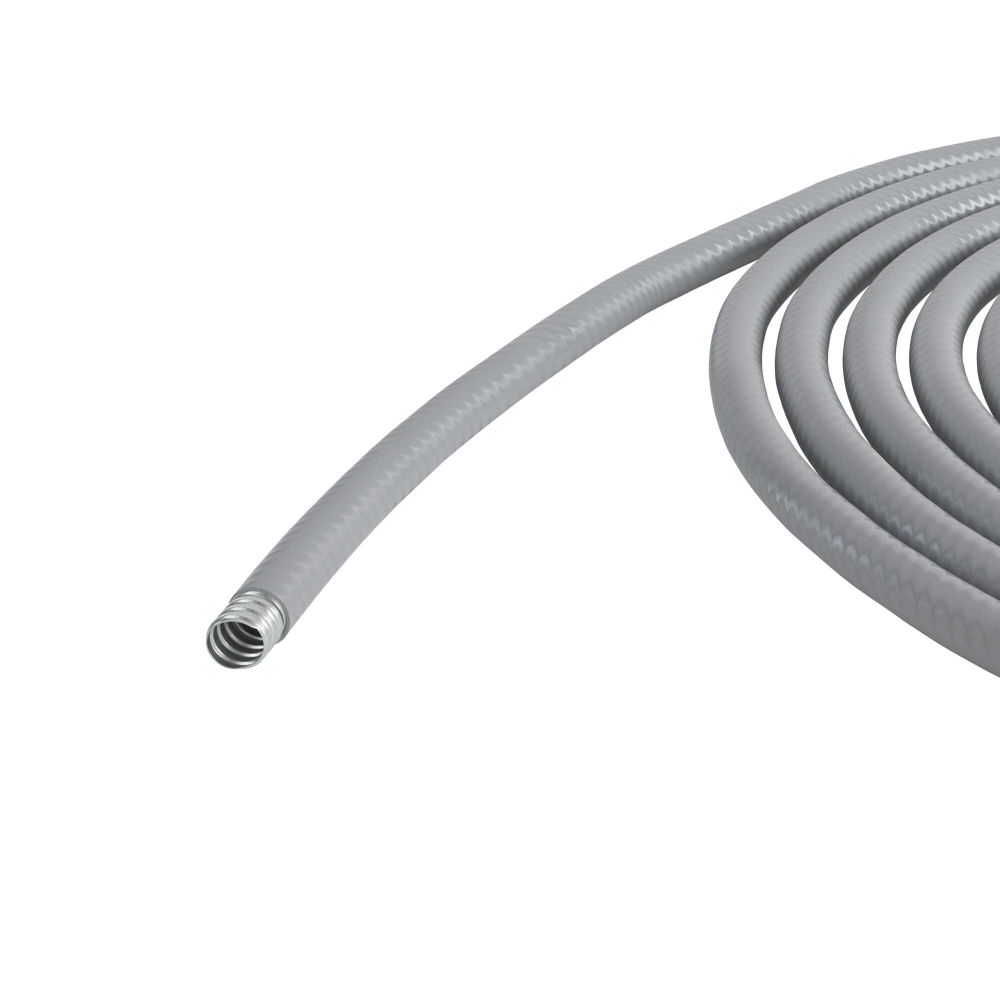 Металлорукав DN 50мм в гладкой ПВХ изоляции, Dвн 50,5 мм, Dнар 58,5, 25м, цвет серый