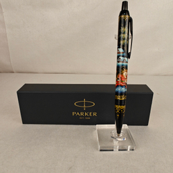 Ручка шариковая Parker "Сказочная тройка" на черном с ручной росписью Палех в коробке