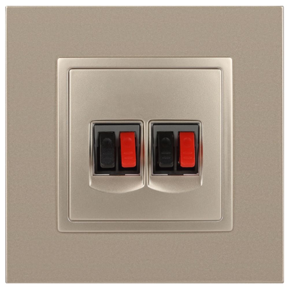 14-3112-04 ЭРА Розетка аудио двойная, IP20, Эра Elegance, шампань